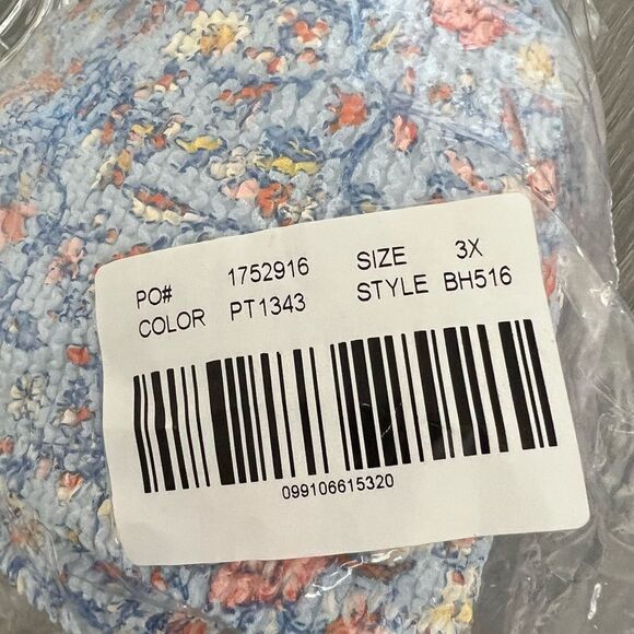 Blue floral Bikini Top size 3X NWT - Picture 4 of 6
